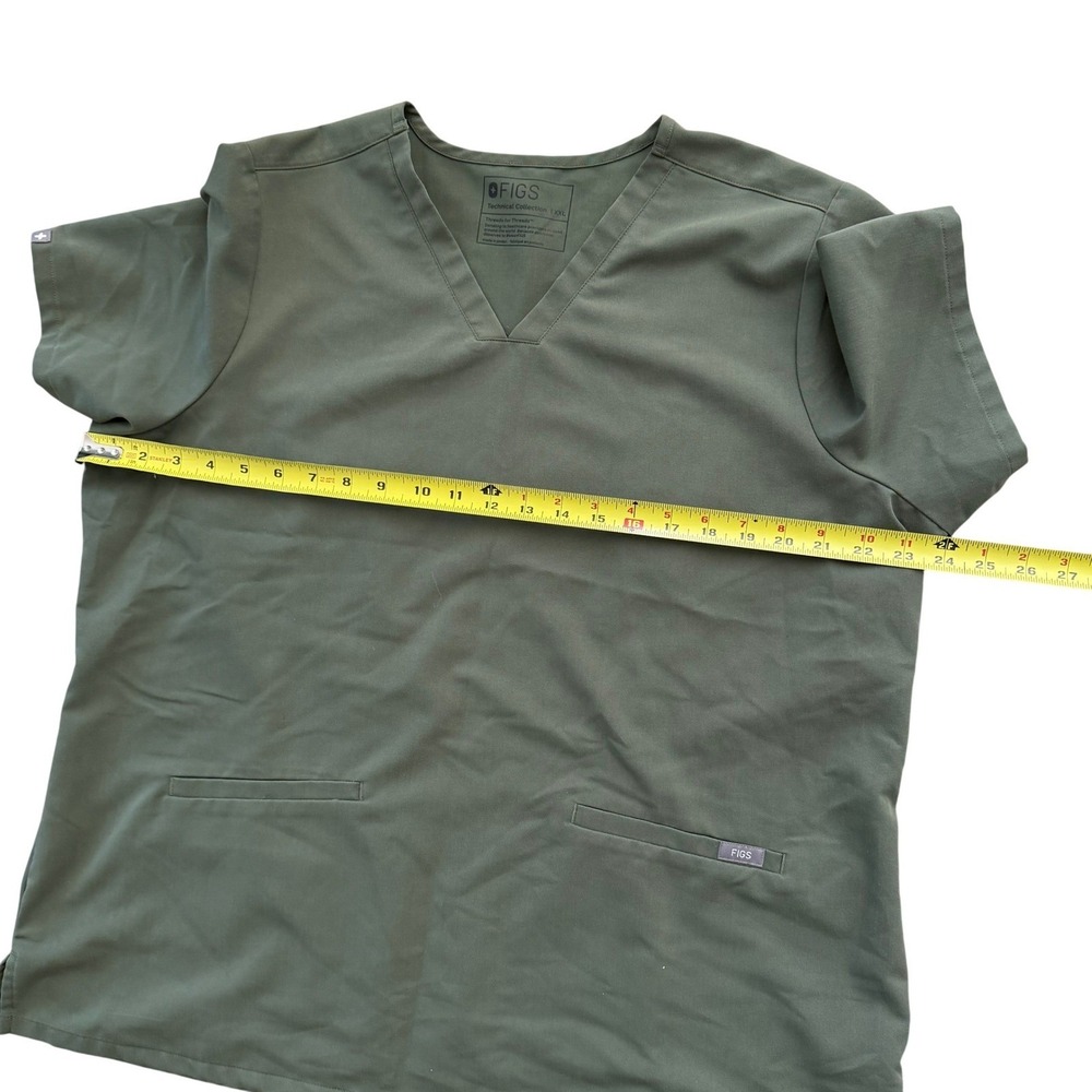 FIGS Technical Collection Casma V-Neck Scrub Top Olive Green Women XXL 1000213 - Picture 4 of 8